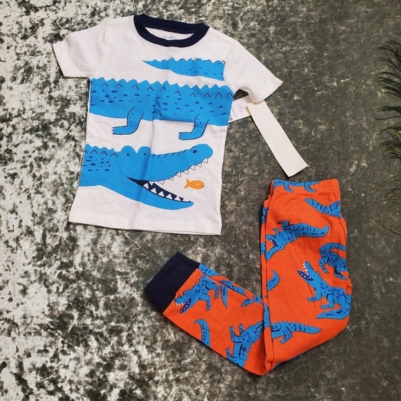 Carter's 2 Piece Aligator Print PJ Set - Picture 1 of 4